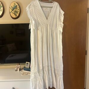 Anthropologie V-Neck Ruffled Tiered Babydoll Dress